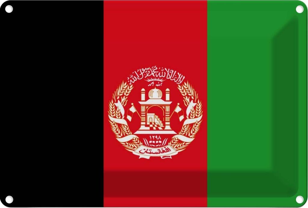 vianmo Blechschild 12x18 cm Afghanistans Afghanistan Flagge Fahne Wappen