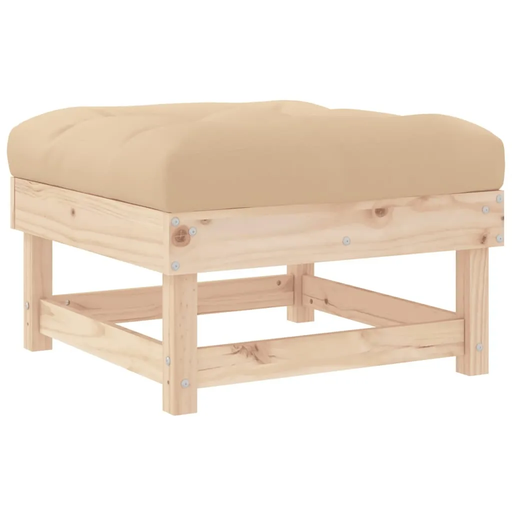 Sgabello Esterno Pino Massiccio e Cuscino Comfort | Design Modulare - 6