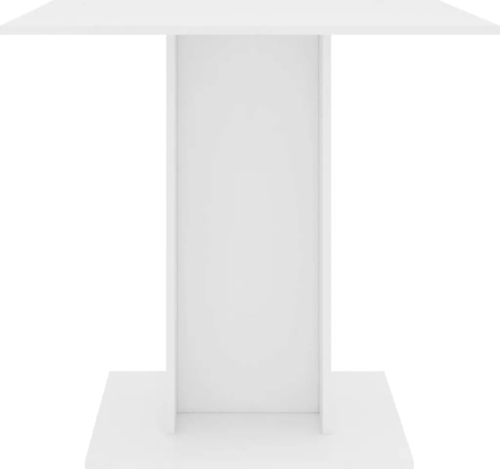 Table à manger bois composite blanc 80x80x75 cm design minimaliste chic - 4