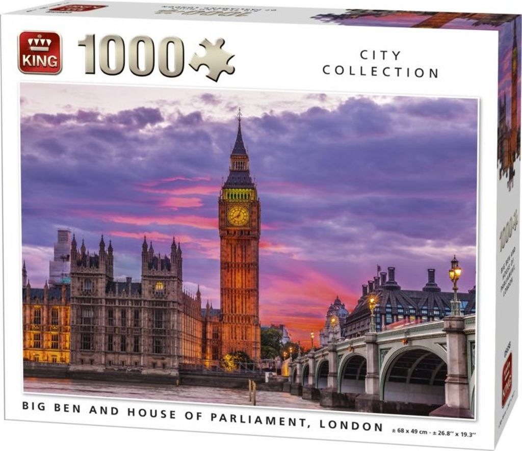KING 5658 Big Ben Uhr und Parliament House London UK City Puzzle (1000 Teile)