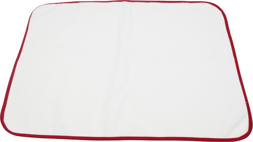 Badematte Duschvorleger Samt Frottee, ca. 50x70 cm mit rotem Rand