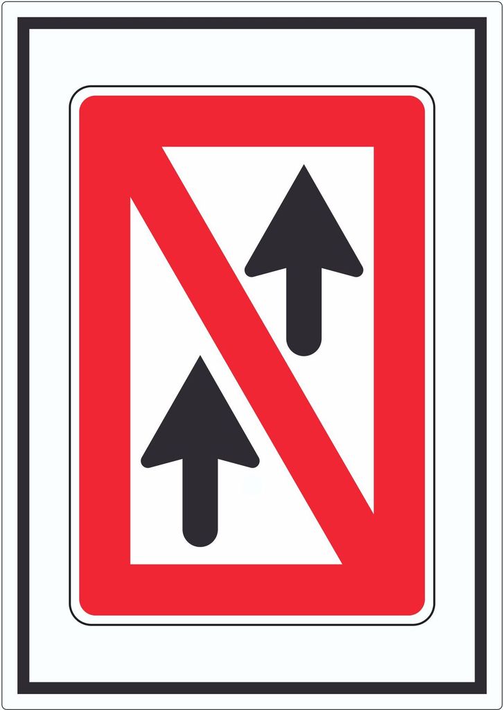 Allgemeines Überholverbot Symbol Aufkleber A3 (297x420mm)