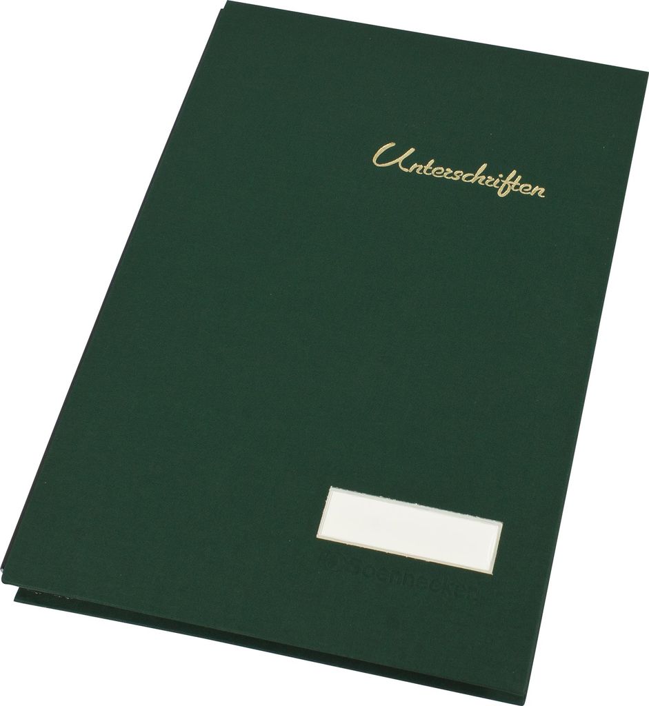 Unterschriftsmappe 1490 DIN A4 20 Fächer Leinen grün Packung mit 10 Stück
