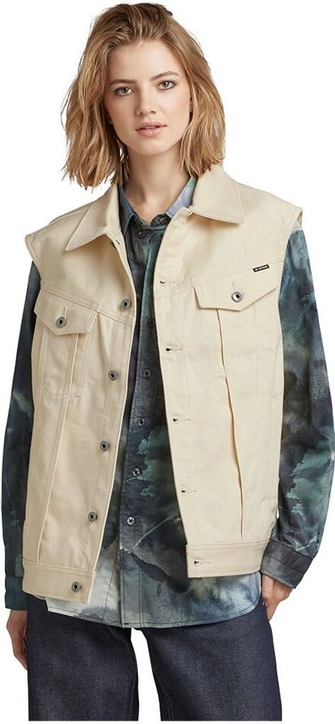G-star Oversized Denim Weste Beige 2XS Frau Beige 2XS
