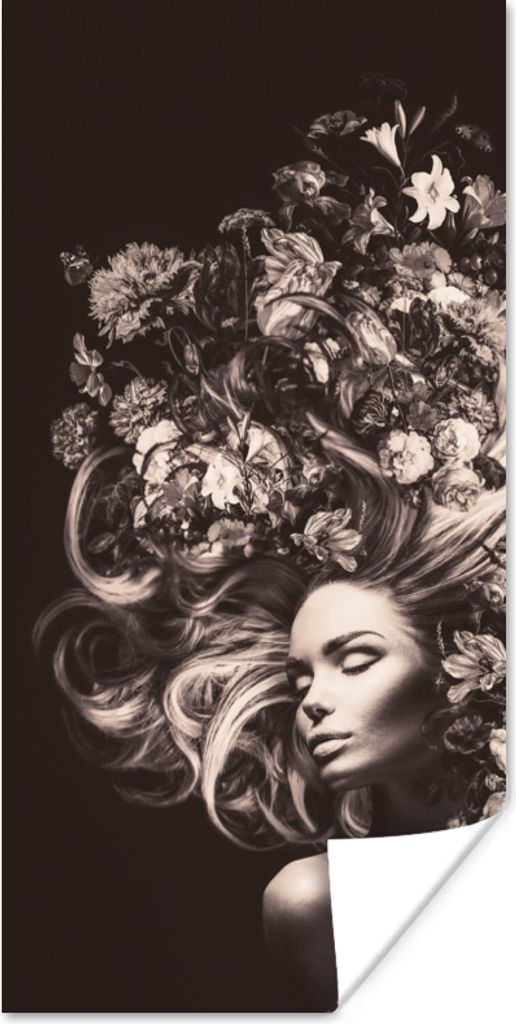 MuchoWow Poster Blumen - Frau - Natur 20x40 cm - Plakat - Foto