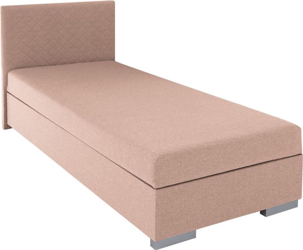 Kondela Gepolstertes Einzelbett mit Stauraum Adara 90x200 cm - Rosa
