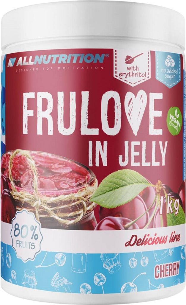 ALLNUTRITION FRULOVE Vruchtenjam met kersensmaak, 1000g. Productafbeelding 