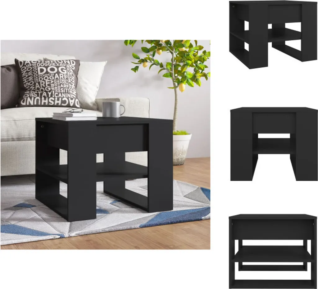 vidaXL Tavolino nero 55,5x55x45 cm in legno - Tavolini da caffè