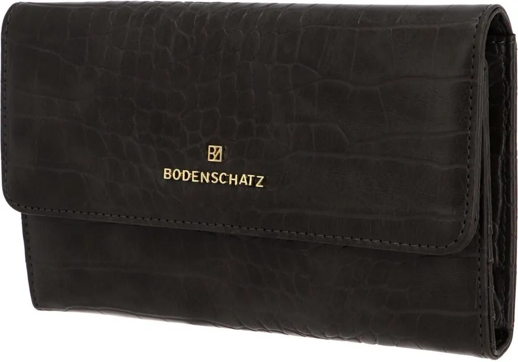 Porte-monnaie Flap Wallet Grey Bodenschatz en Cuir Gris Véritable