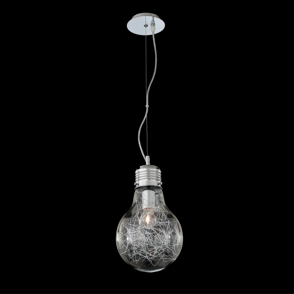 Sospensione Moderna 1 Luce E27 Small - Metallo e Vetro Trasparente - 4