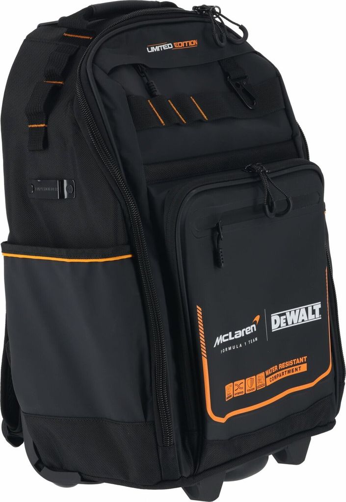 DEWALT Rucksack-Trolley MCLAREN Design mit Rollen und Produktbild 