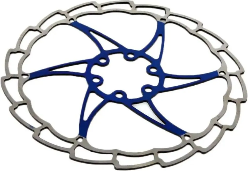 Disque de frein 180 mm anti-bruit et anti-chauffe pour vélo bleu
