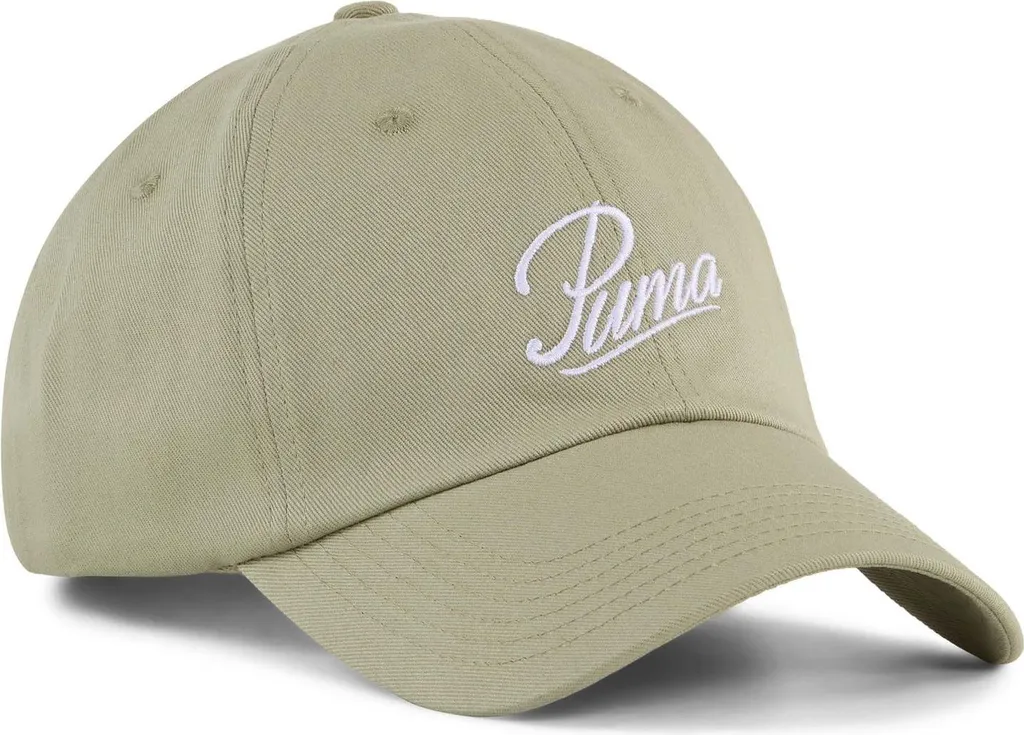 PUMA Essential Script Logo Dad Cap Lux Army - Verde Militare 100% Cotone