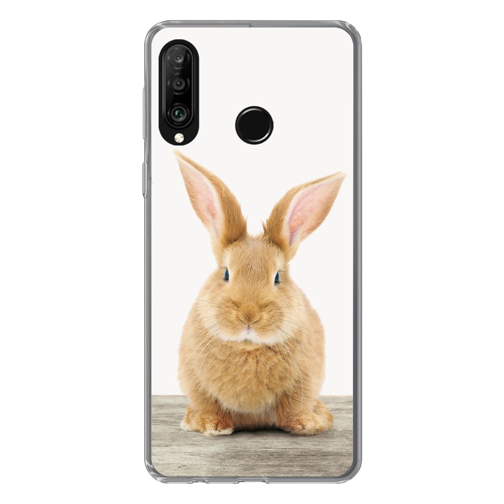 MuchoWow Handyhülle Schutzhülle Hülle für Huawei P30 Lite Kaninchen - Babykaninchen - Tiere - Kinder - Mädchen - Jungen Silikon Softcase Han...