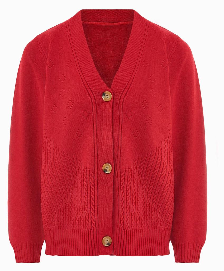 LYNNEA damen strickjacke - Rot, XS/S