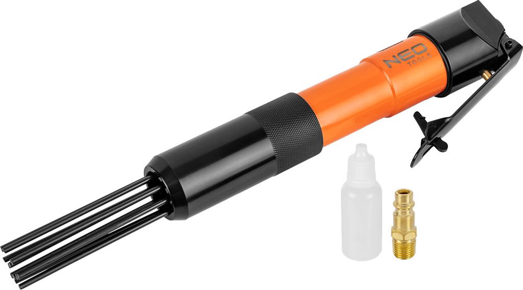 NEO TOOLS Nadelhammer für Rost und Schweißnähte 12 x 3 mm, Arbeitsdruck 6,3 bar, durchschnittlicher Luftverbrauch 125 l/min, 4000 Hübe/min