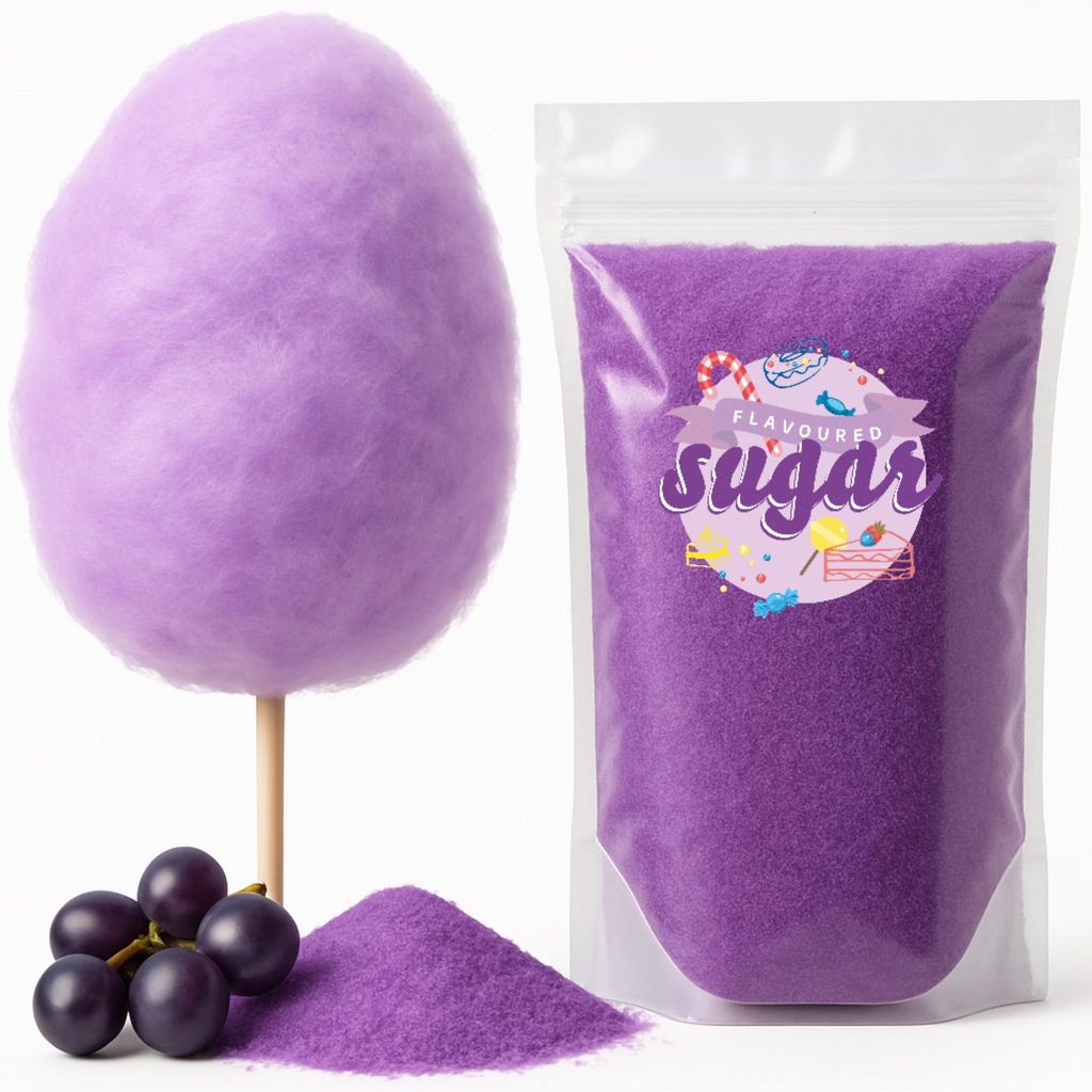 Zuckerwatte Zucker mit Geschmack Traube Lila farbiger Aromazucker 250g für die Zuckerwattemaschine