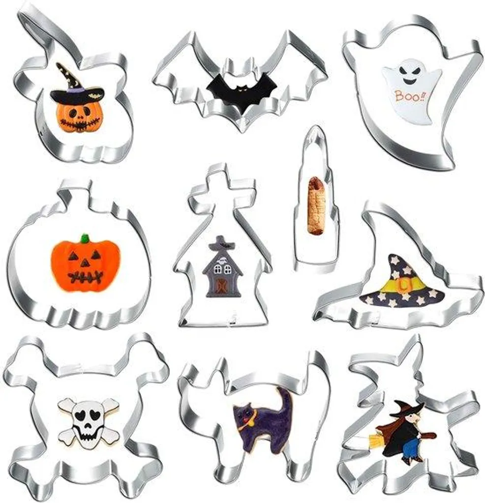 Set de 10 emporte-pièces Halloween en acier inoxydable citrouille