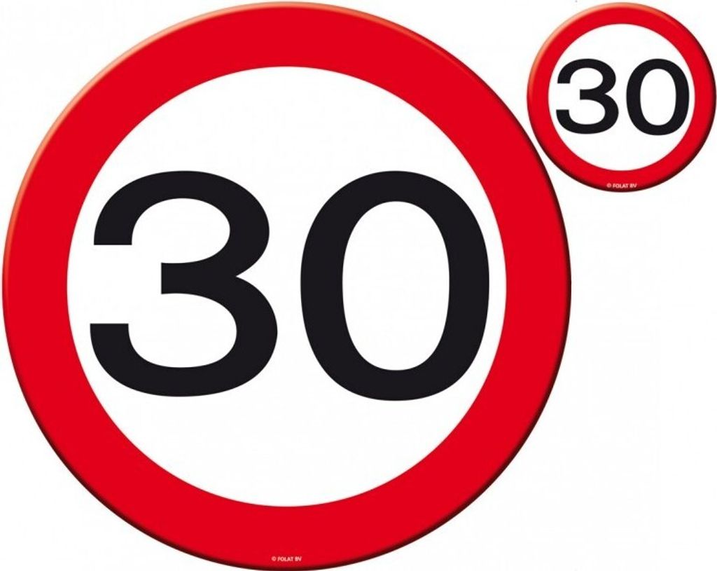 30. Geburtstag Verkehrsschild 4 Platzsets und Becheruntersetzer