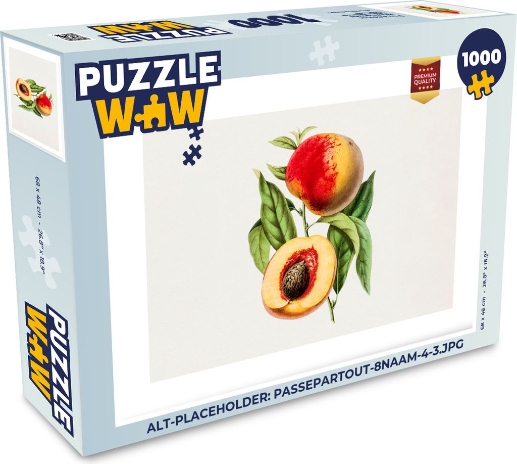 MuchoWow Puzzle 1000 Teile Pfirsich - Jahrgang - Obst - Erwachsene - Rätsel