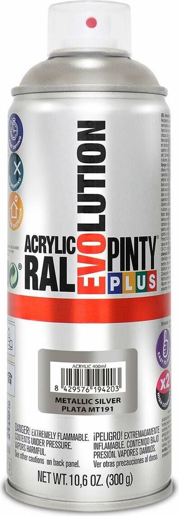 Pintyplus Evolution Metallic Aerosolfarbe 520cc Silber Mt191