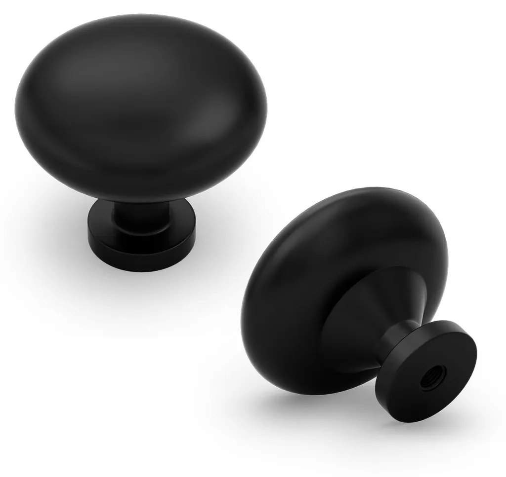 Poignées de meuble noires en aluminium anti-trace pour tiroir et armoire