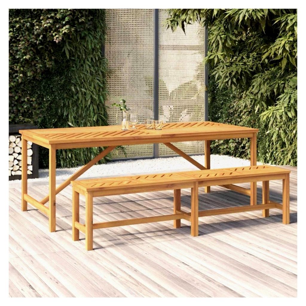 Esstisch für den Garten, 200 x 90 x 74 cm, Akazienholz, für den Außenbereich