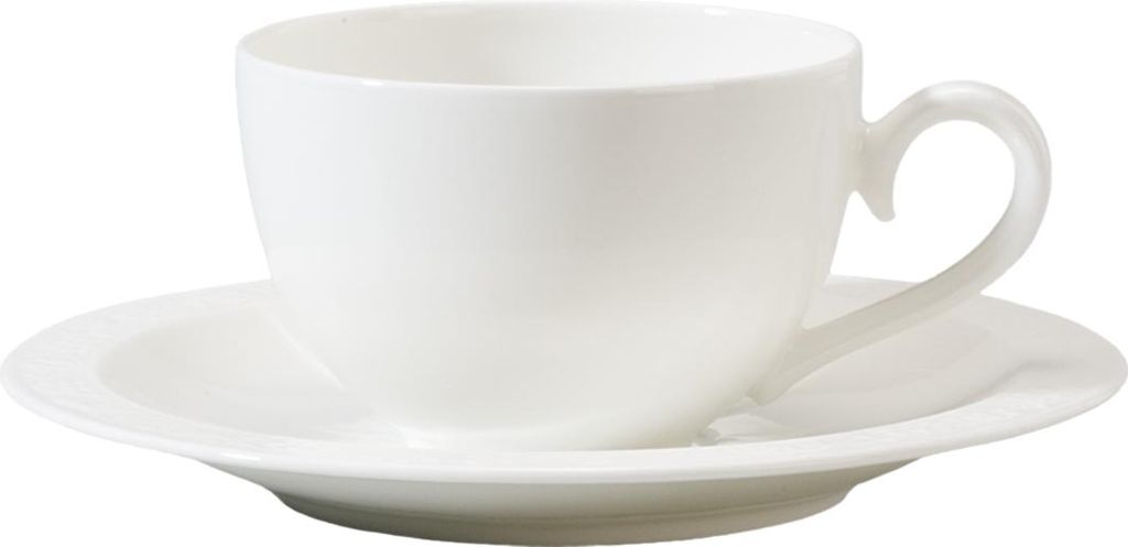 Villeroy & Boch White Pearl Cappuccinotasse mit Untertasse 310 ml