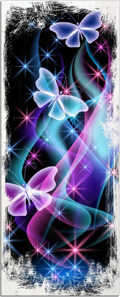 Wallario Kunstdrucke Wandbilder Holz in : Brillante Farben, Größe 50 x 125 cm Motiv Schmetterlinge in bunten, strahlenden Farben