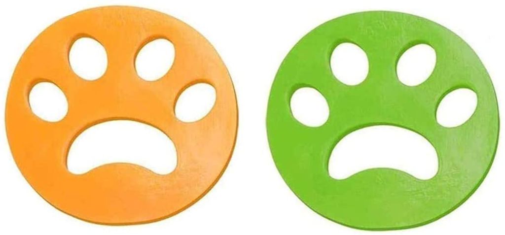 Tierhaarentferner, 4 Stück Tierhaarentferner, Hundehaarentferner, gelb + grün, 2 Stück