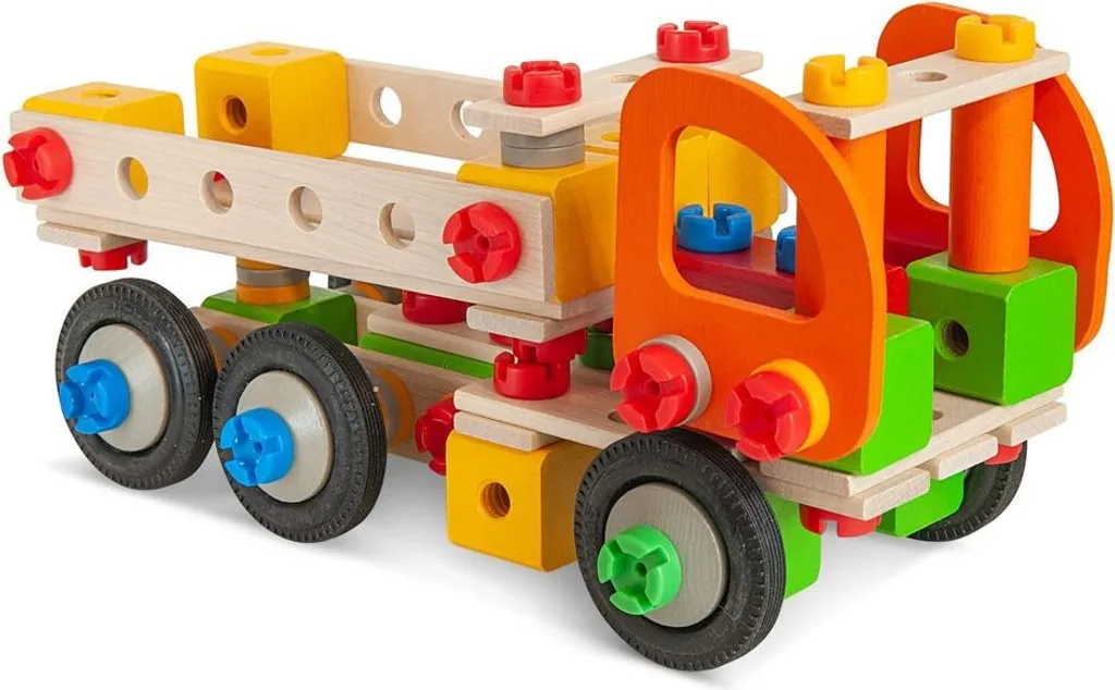 Jeu de construction bois 4 en 1 Eichhorn Constructor - 170 accessoires - 4