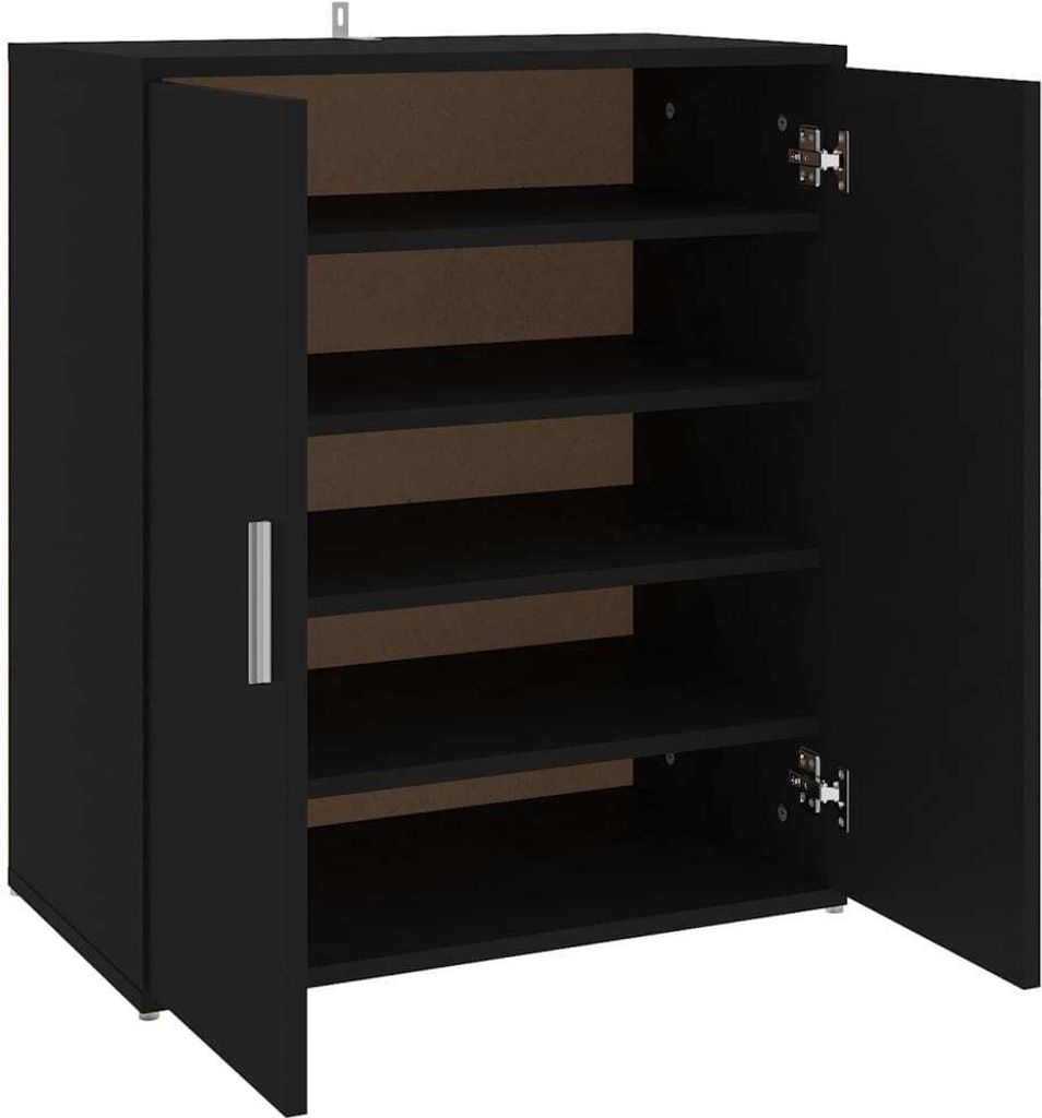 vidaXL Scarpiera nera 60x35x70 cm Materiale a base di legno Immagine del prodotto 