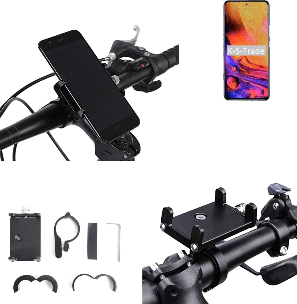 K-S-Trade Handyhalterung für das Fahrrad kompatibel mit ZTE Axon 30 Pro Halter Lenkstange Fahrradhalterung Motorrad Bike Mount Befestigung Smartphone