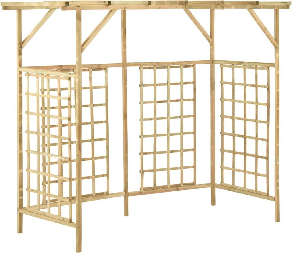 vidaXL Pergola für 3 Mülltonnen Kiefernholz Imprägniert