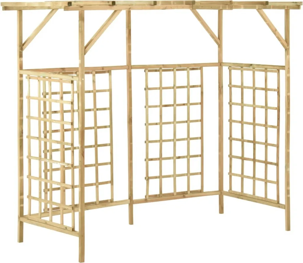 Pergola Design per Copertura 3 Bidoni Rifiuti - Legno Pino Pregiato