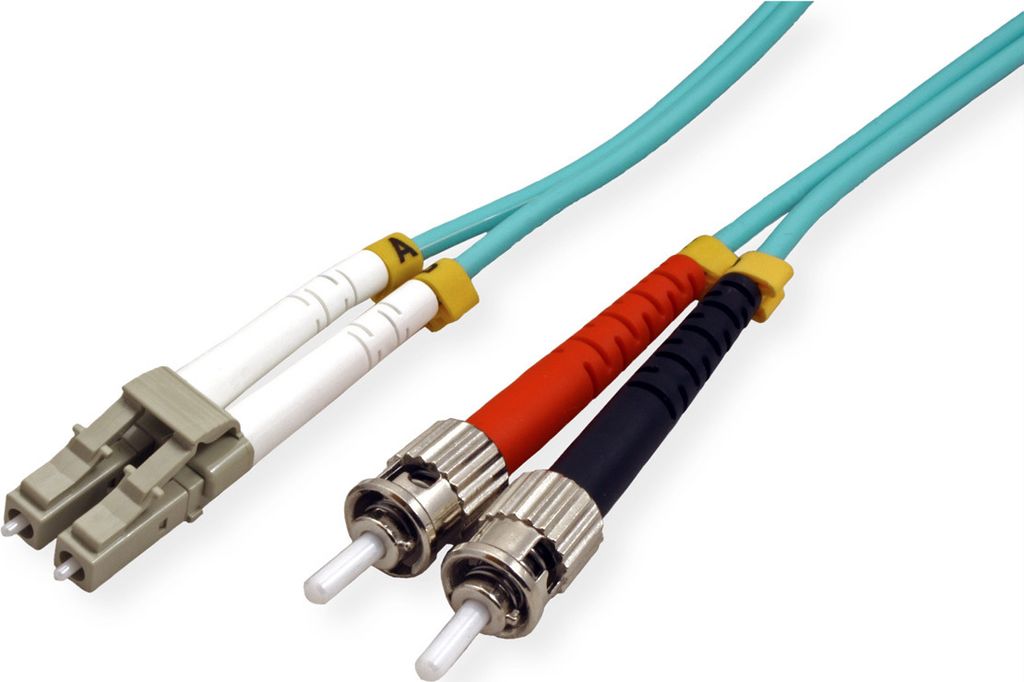 VALUE LWL-Kabel 50/125μm OM3, LC/ST, türkis, 2 m