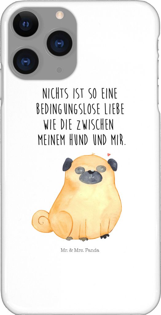 Mr. & Mrs. Panda Iphone 11 Pro Handyhülle Mops - Weiß - Geschenk, Handy Case, Pure Liebe, Knuffig, Premium Kunststoff, Hund, Sprüche