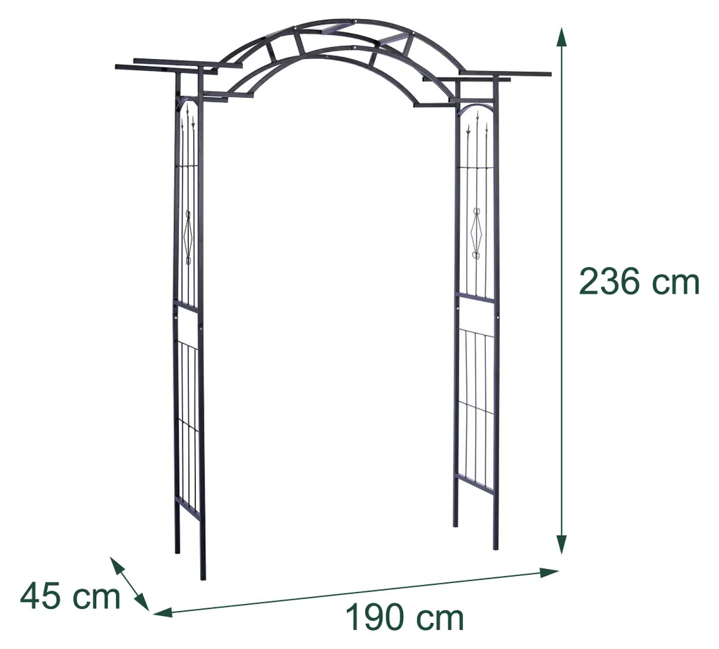 Arche décorative en acier noir résistant aux intempéries pour extérieur - 4