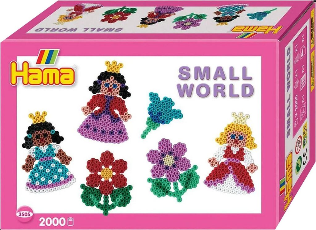 Hama Geschenkpackung Kleine Welt, Blume/Prinzessin, Midi-Bügelperlen