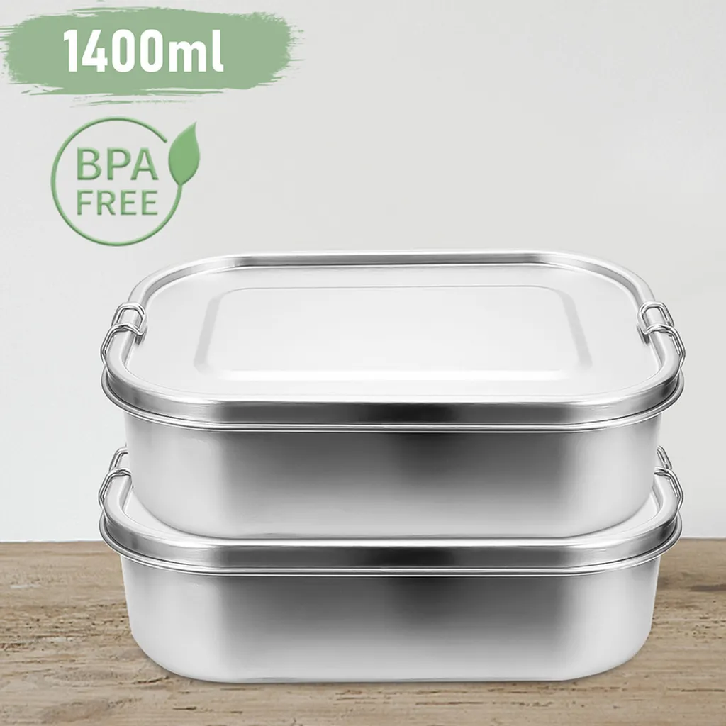 WeeSprout Bento Box In Acciaio Inox 18/8 Per Bambini - 3 Scomparti Con Contenitore Salse - Antiscivolo