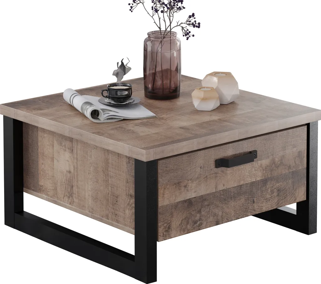 Table Basse Emile en Chêne - Solution Rangement Salon 2 Tiroirs Bois