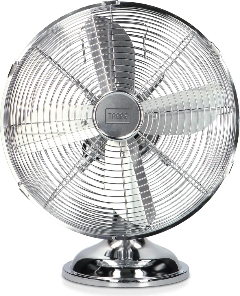 Trebs 99384 Ventilatore Desk Retro Metallo 35W - Design Argento 30cm