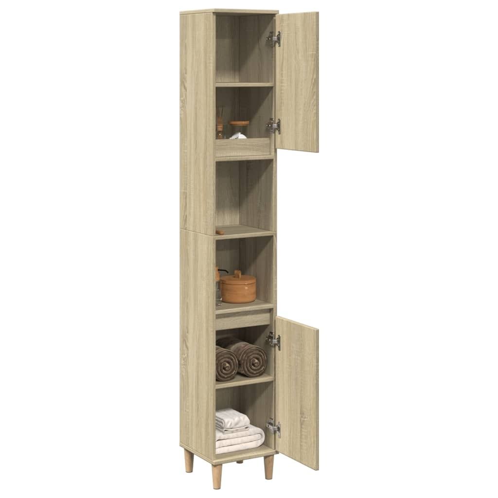 "im Sonderangebot"Badkommode/Badschrank Modernes Design - Badezimmerschrank Badmöbel - Sonoma-Eiche 30x30x190 cm Holzwerkstoff DEMöbel 6102364