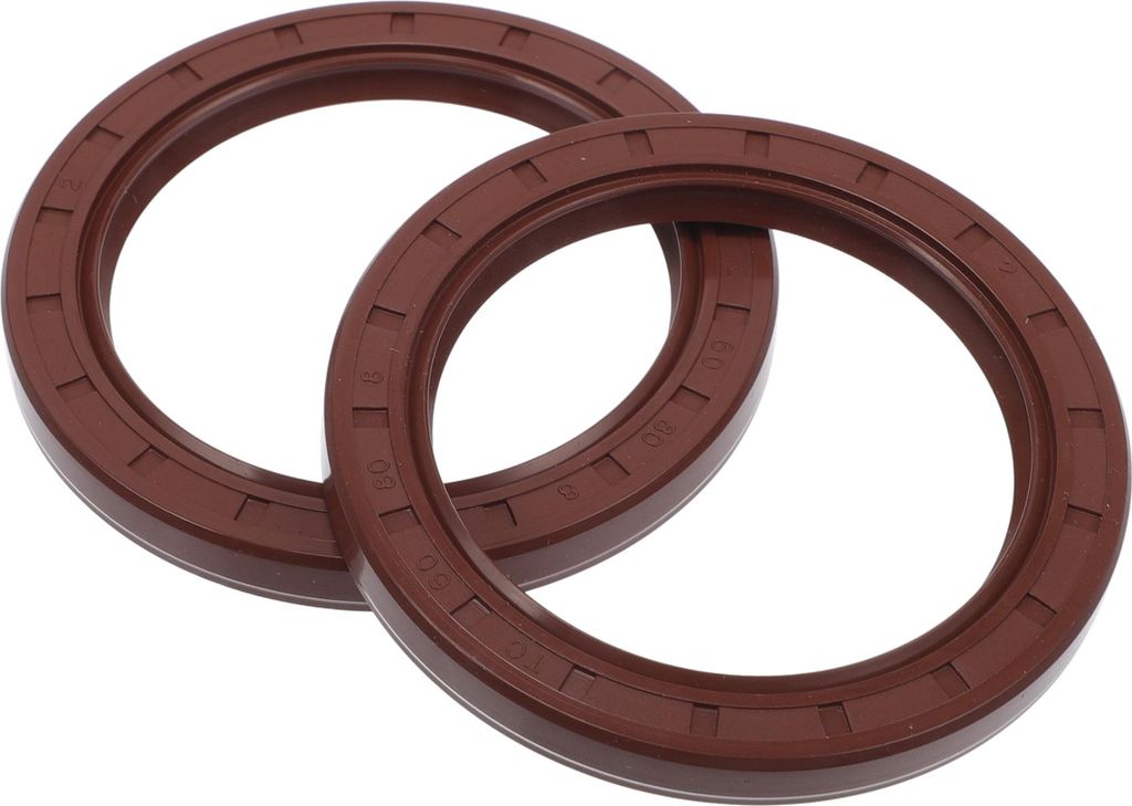 Universelle Öldichtung TC Doppellippe W Stahlfeder Dichtungsring Rotierende Wellendichtung 60x80x8mm Hochdruck FKM Gummi Braun 2 Stück