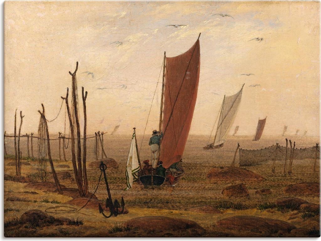 ARTland Leinwandbild Der Morgen (Ausfahrende Boote) Größe: 80x60 cm