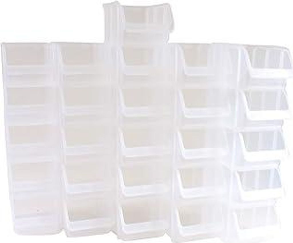 BAUPROFI 26er Set Sichtboxen Werkstatt-Lagerboxen, Transparent, Polypropylen, 26 Stück, T max. 240mm / min. 210mm x B 145mm x H 125 mm