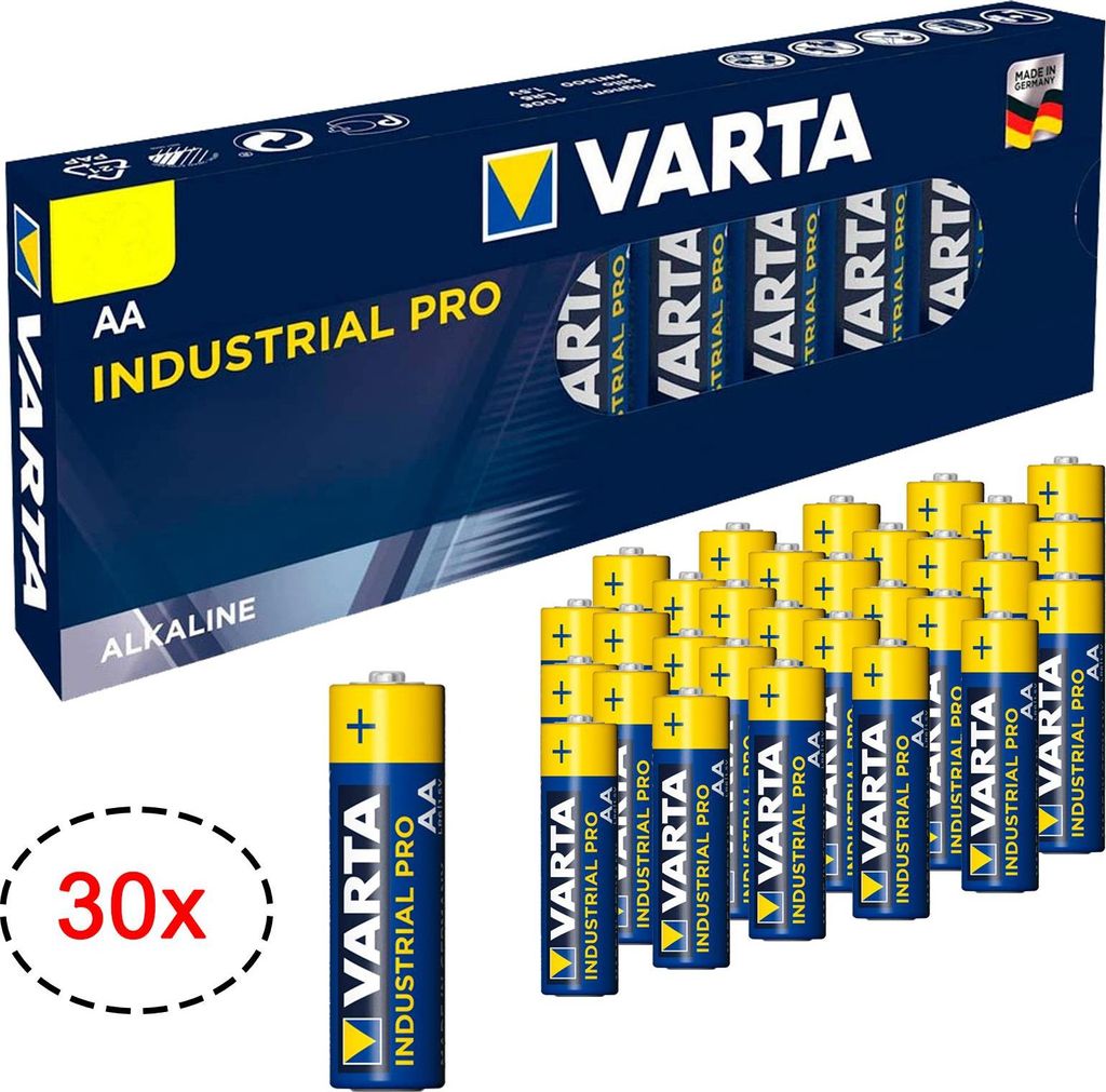 30x VARTA Industrial PRO Mignon AA LR06 LR 06 1.5V Batterien Alkaline Batterie