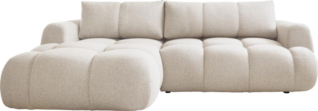 MIRJAN24 Ecksofa Mitto, Eckcouch mit Schlaffunktion und Bettkasten, L-Form, Ausziehautomatik DL (Farbe: Now or Never 03, Seite: Links)