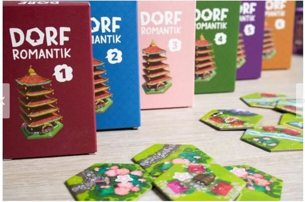 Jeu Dorfromantik Sakura avec 6 boîtes mystères à débloquer