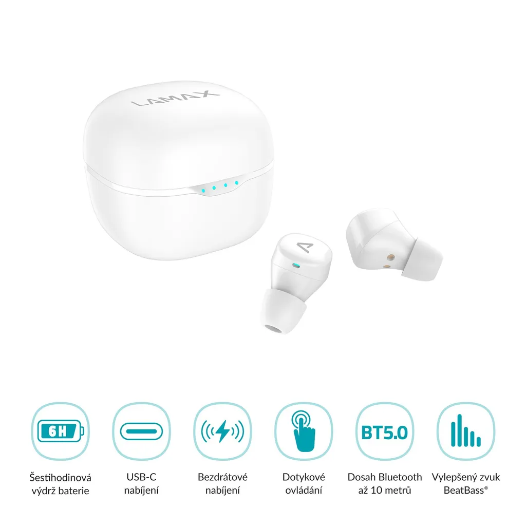 Casque Bluetooth 5.0 tactile LAMAX Dots2 Touch blanc One Size - 6